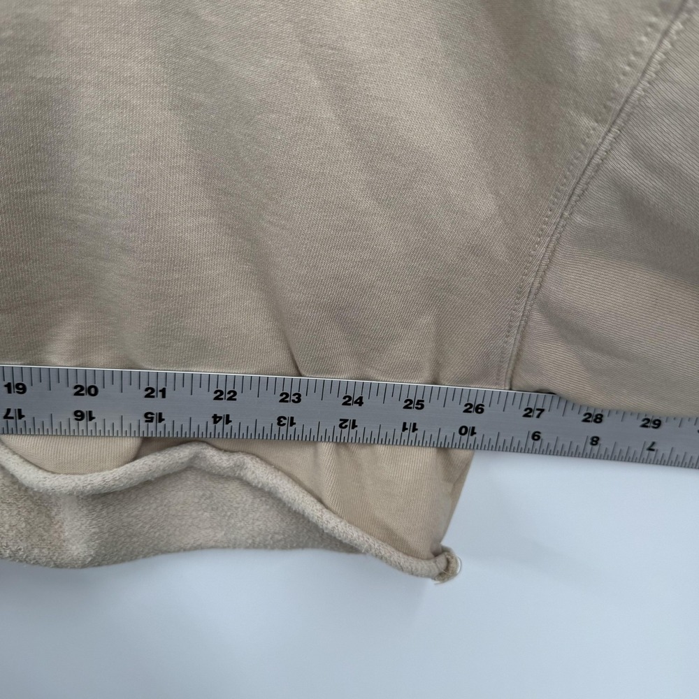 Brandy Melville Sweatshirt‎ Womens One Size Beige Cropped Raw Hem Terry Pullover - Picture 6 of 8